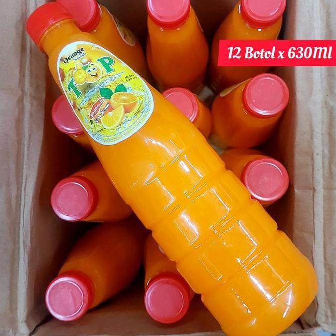 Paket 12 Botol Syrup Top Orange Squash 630ml Sekarton Minuman Rasa Jeruk Segar Sirup