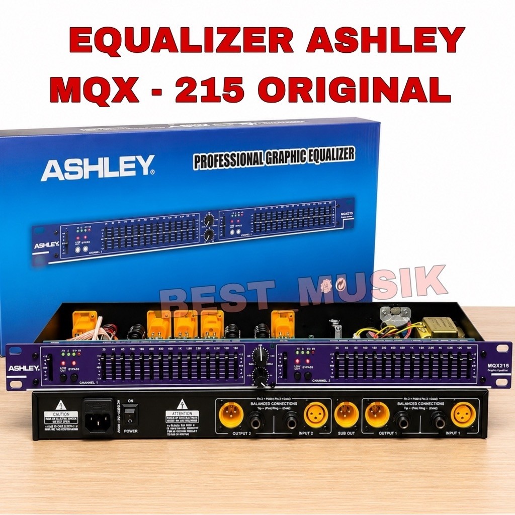 Equaliser Ashley MQX 215 Original Equalizer Ashley Mqx215 Mid Low High Equaliser 2x15 band  ( Bisa C