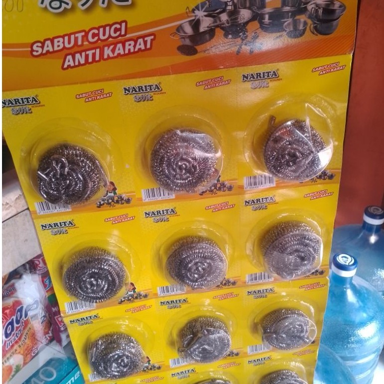 Sabut Cuci Anti Karat Narita Bulat untuk Panci dan Peralatan Dapur