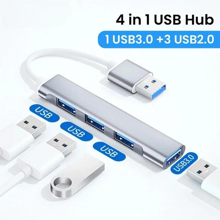 USB Hub 4 Port Cabang USB 3.0 5Gbps 3 USB 2.0 480Mbps High Speed Plug And Play Hot Swap Tanpa Adapto