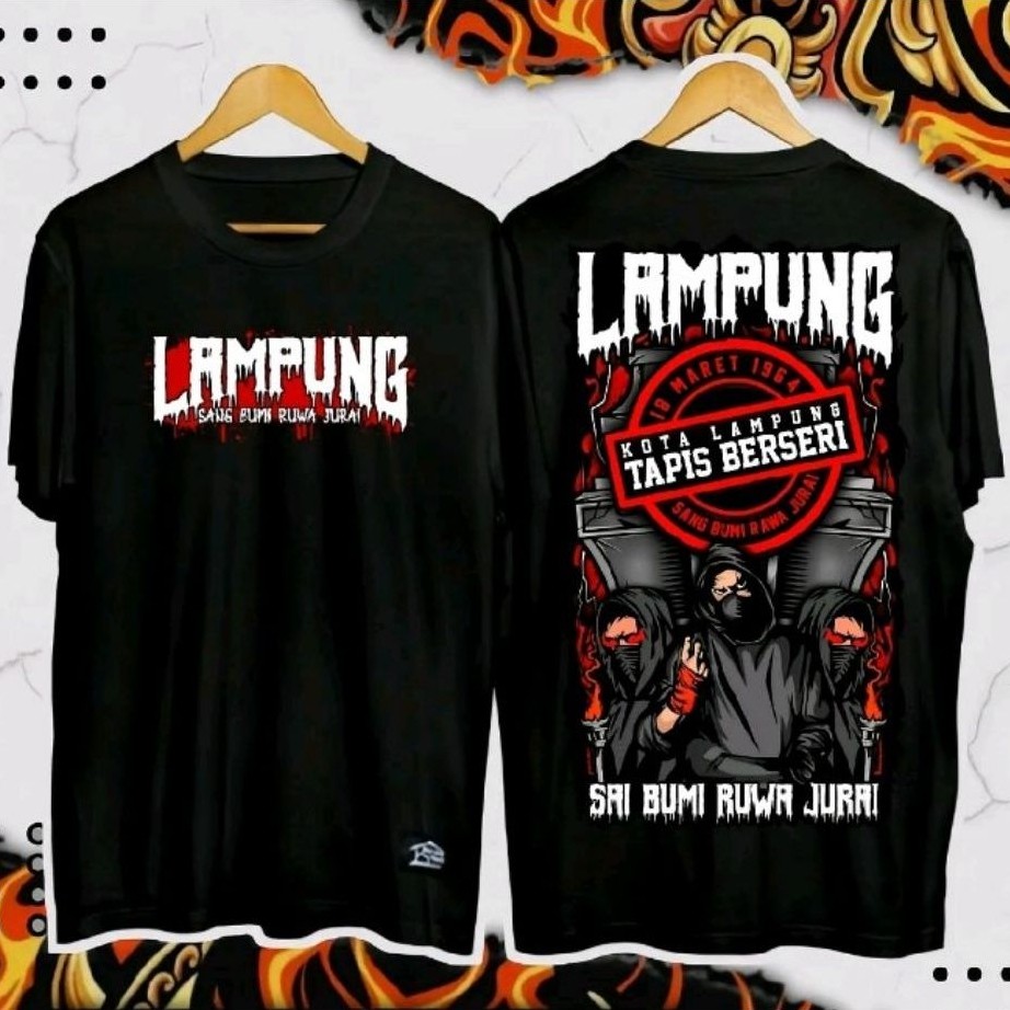 KAOS LAMPUNG kota LAMPUNG tapis berseri kaos distro bahan katun sablon DTF lengan pendek