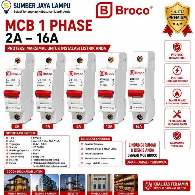 BROCO MCB / MCB BROCO 2A / 4A / 6A / 10A / 16A TERBAIK
