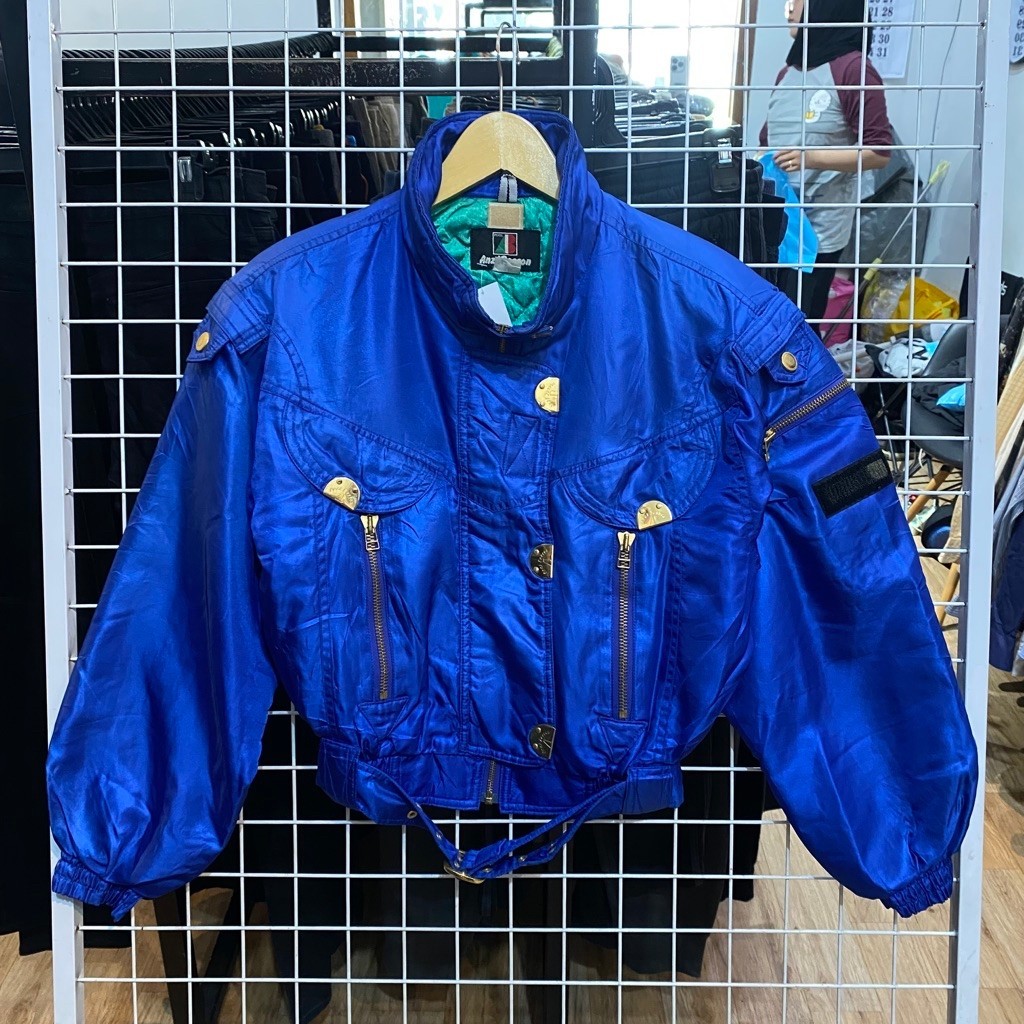 Vtg Anzi Besson Blue Zip Ski Jacket. #Jb203