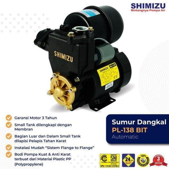 BEBAS ONGKIR - POMPA AIR SHIMIZU OTOMATIS PL-138 BIT / PL-138BIT / PL138BIT