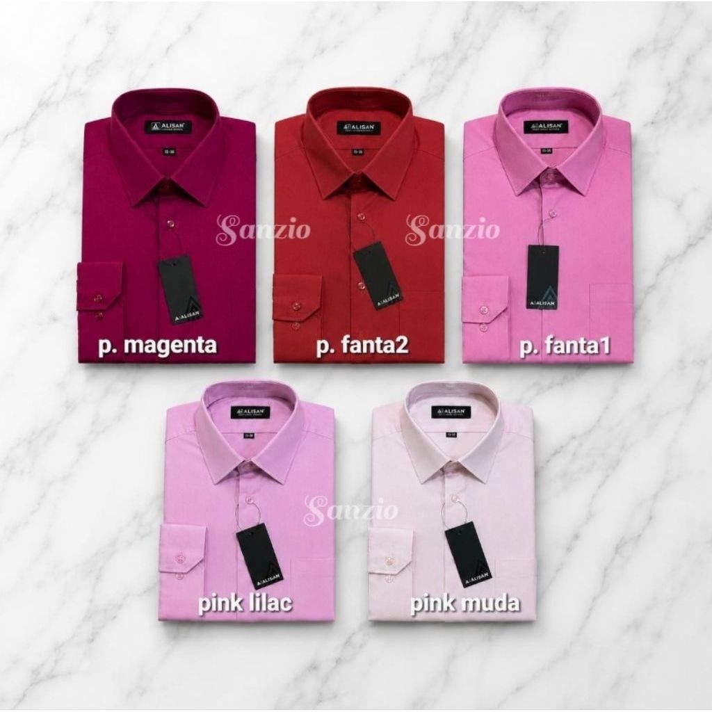 ALISAN REGULAR-KEMEJA POLOS LENGAN PANJANG PRIA WARNA P.MAGENTA/P.FANTA2/P.FANTA1/PINK LILAC/PINK MU