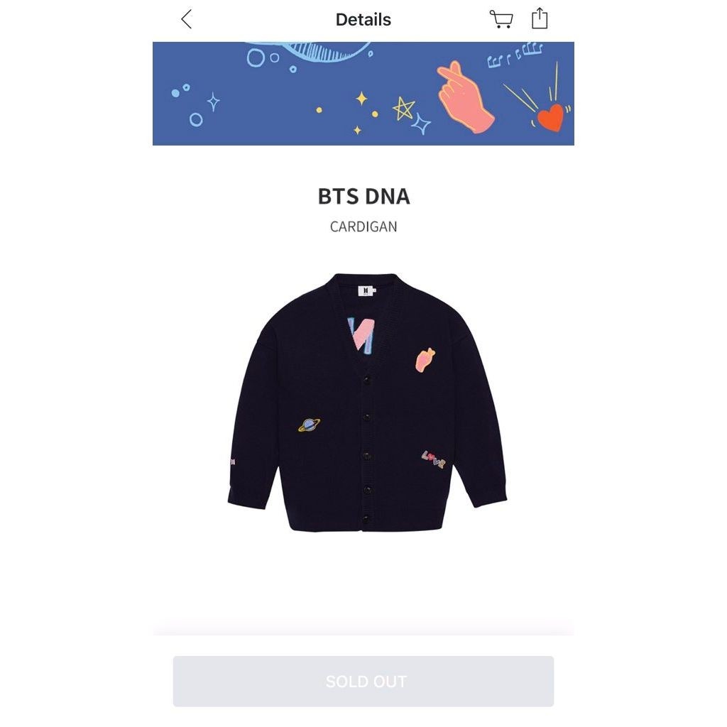 Official DNA cardigan BTS