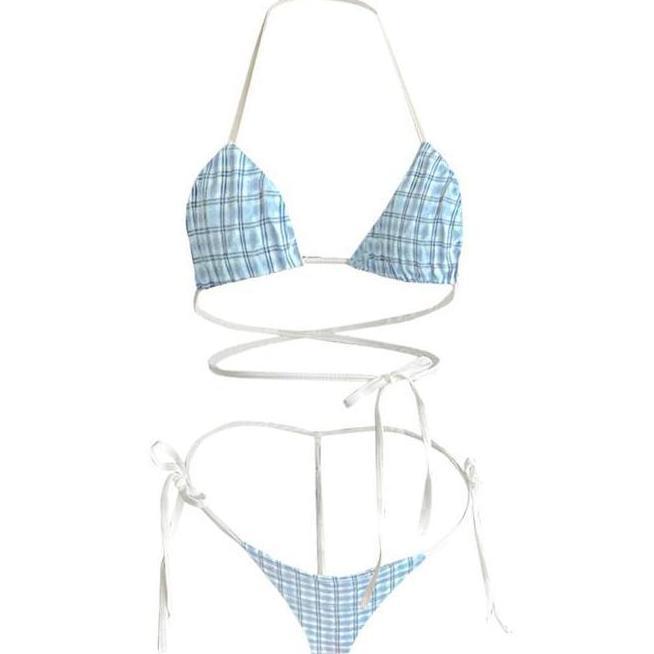 Eksklusif Ds212 - Lingerie Wanita Set Transparan Motif Tali Bra G String Bikin Malan B022 Tidur Bh