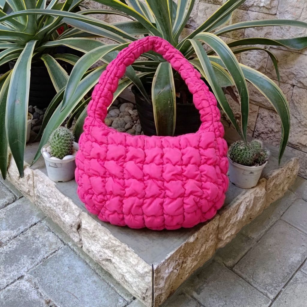 COS QUILTED MINI BAG FUSCHIA