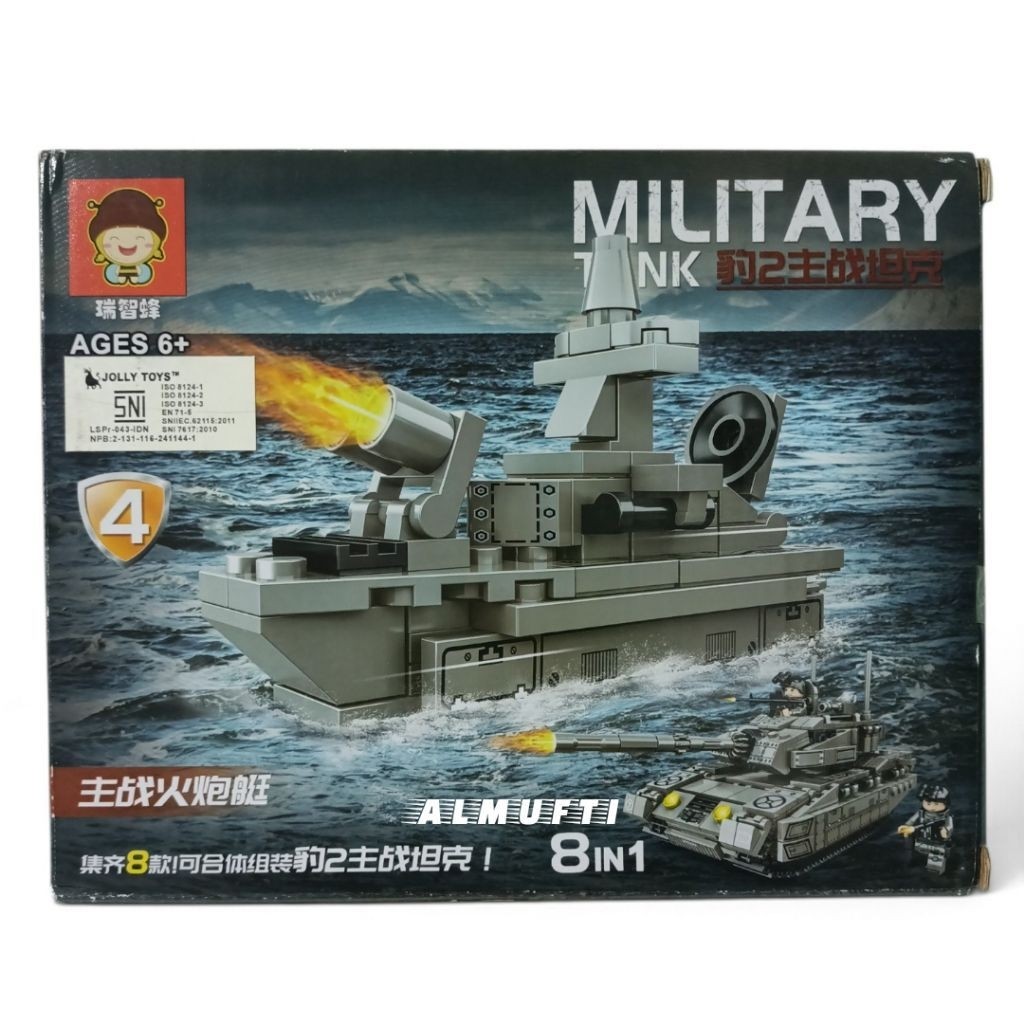 Mainan Lego Block Military Tank merek Jolly