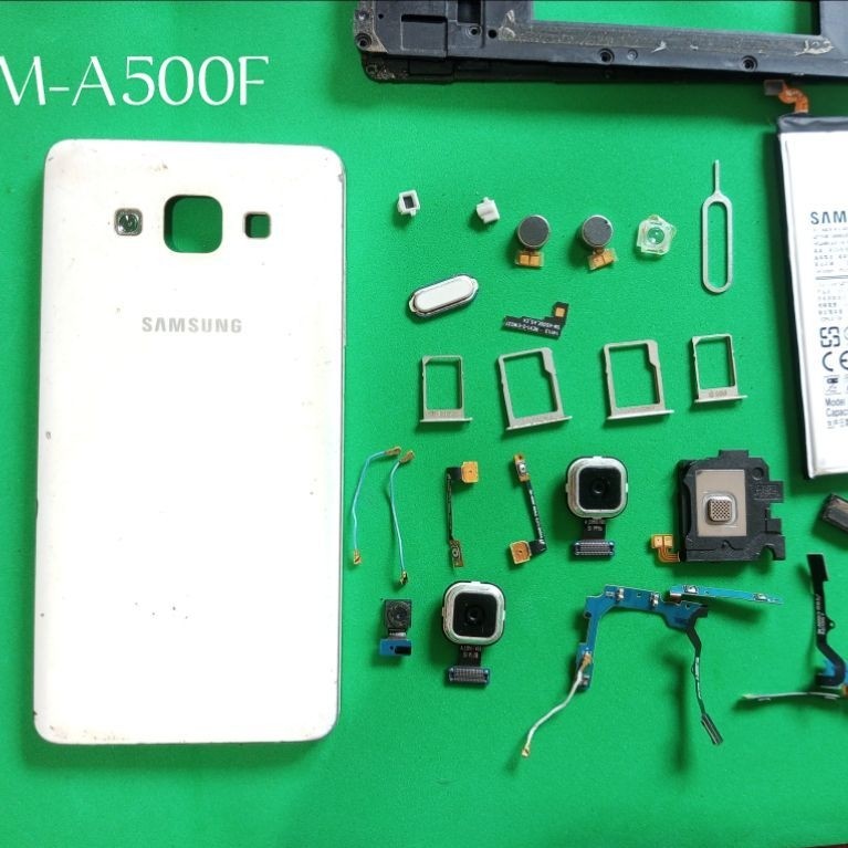Sparepart Samsung A5 2015 A500f original copotan simtray  tombol home  vibrate  kaca flash  soket lc
