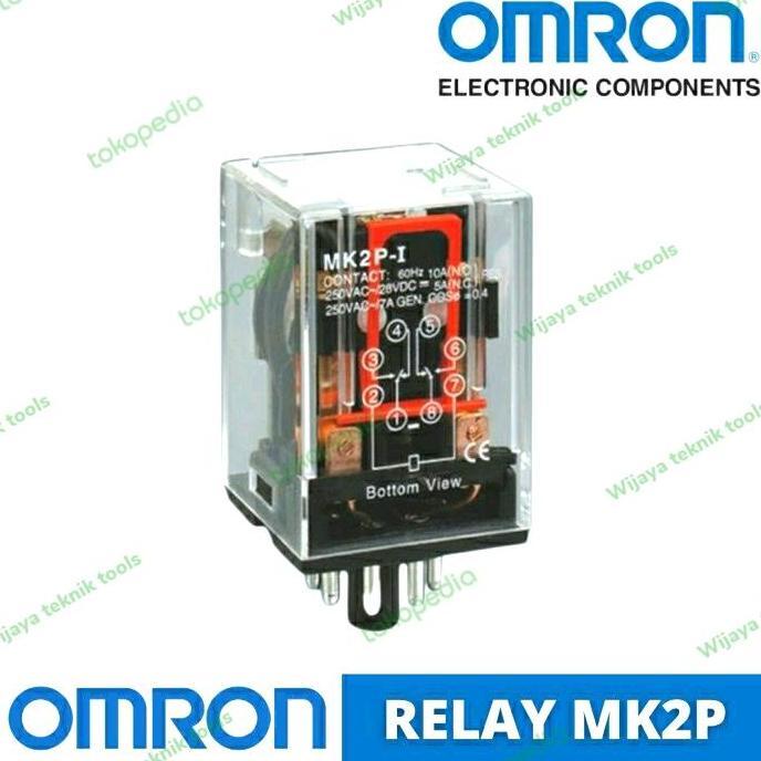 OMRON RELAY MK2P 220V 8 KAKI KOMPONEN ELEKTRONIK OMRON MK2P-I DENGAN SPESIFIKASI 220VAC-276VAC 5A/20