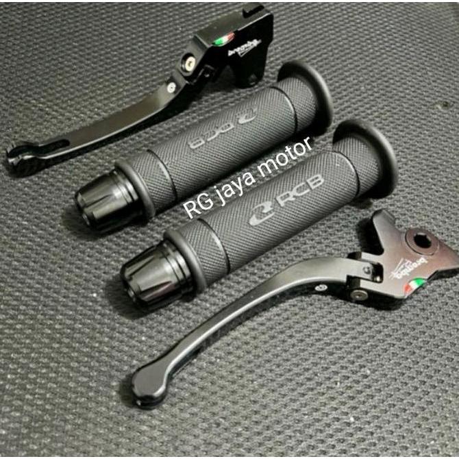 NEW 3in1 Handle rem lipat Black + handgrip RCB + Jalu stang CNC Mio Mio Smile Mio Sporty Mio Soul