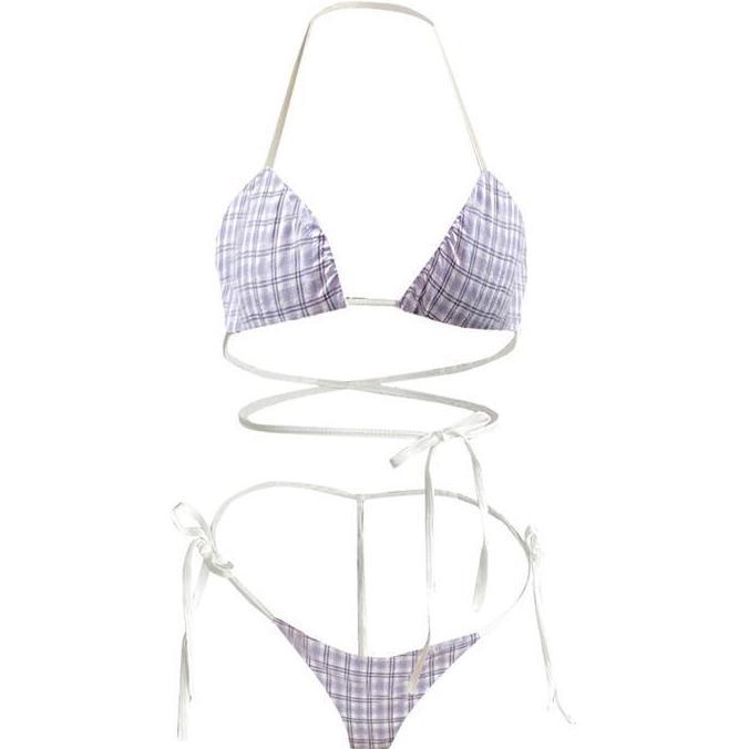 Viral Lingerie Wanita Set Transparan Motif Tali Bra G String Bikin Malan B022 Tidur Bh