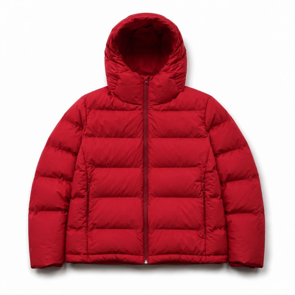 Uniqlo Parka Seamless Down 3D Cut Red Pria Wanita Windproof Waterproof Bulu Angsa - Preloved Grade A