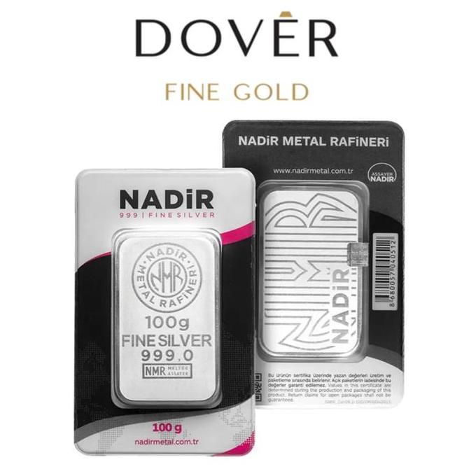 4indrashoppp - ready stock perak batangan nadir silver bar 99.90% 100 g gr gram sertifikat