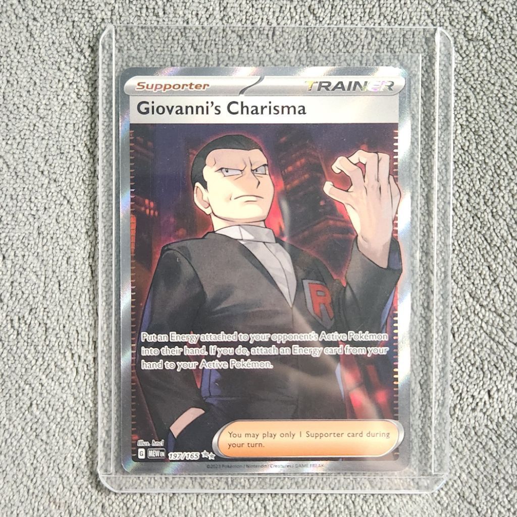 Giovanni's Charisma Pokemon Card EN [SR] - Original TCG MEW en Trainer Supporter Kartu English / Ing