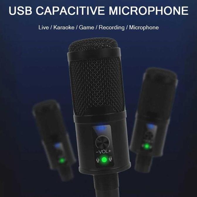 LYNVIOND Microphone Condenser USB DJ Live Recording with Stand