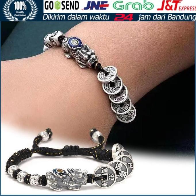 GHUNZING Gelang Pixiu Hoki Titanium Gelang Keberuntungan Feng Shui China Gaya