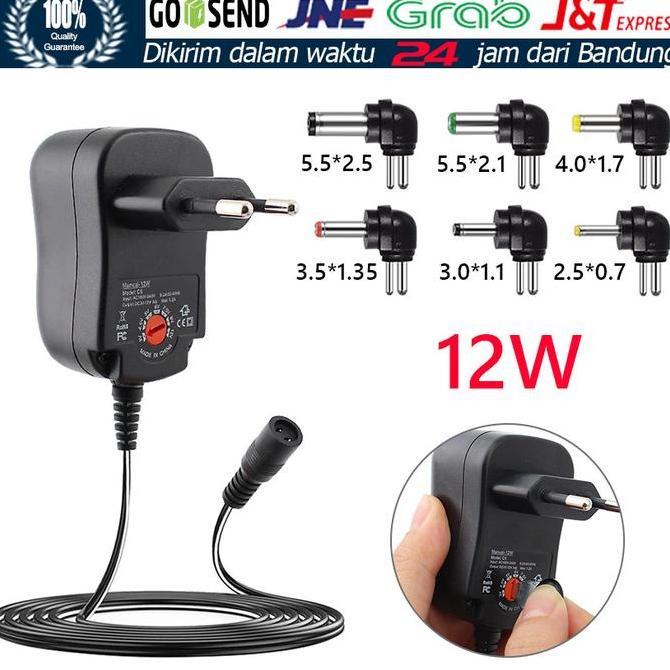 GHUNZING Adaptor Adjustable Multi Jack 3-12 Volt DC