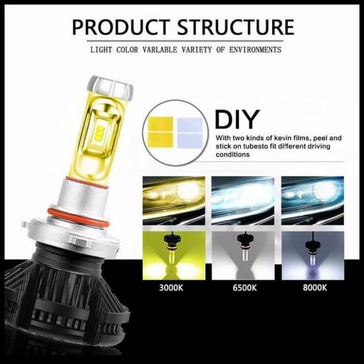 TERLARIS LAMPU DEPAN MOBIL DATSUN CROSS LED X3 H11 H4 UNIVERSAL 