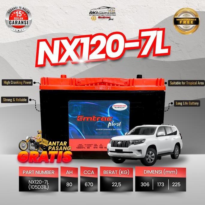 EMTRAC PLUS 105D31L (80Ah) MF Aki Pajero Sport Dakar/ Exceed/ Strada