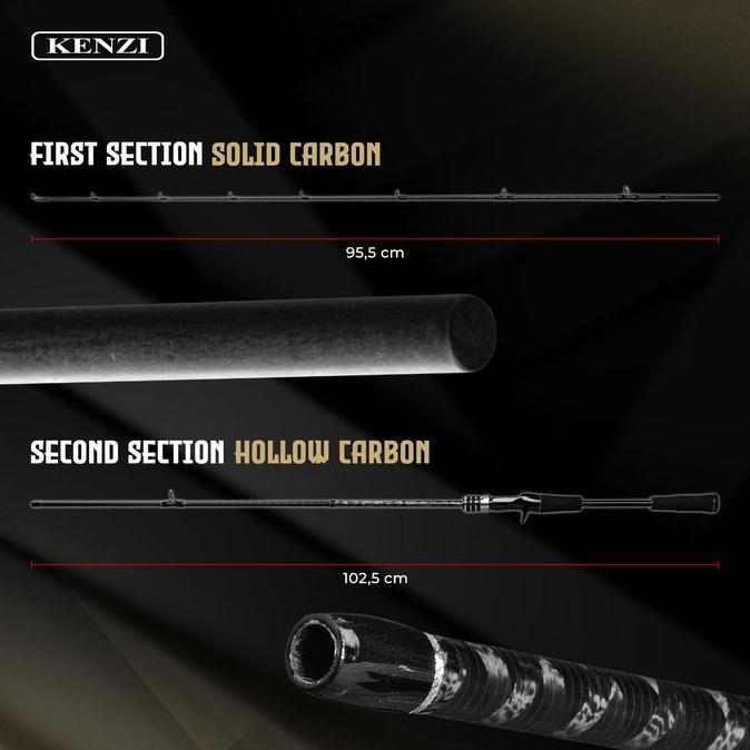 JORAN KENZI LANCER 662 Baitcasting Solid Carbon X-Wrap Fuji Guides 198 cm PE 0.5-1.2 PE0.8-1.5 PE 1-