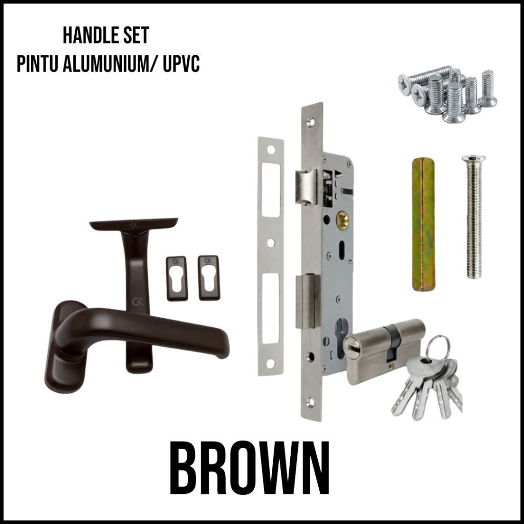 handle pintu set alumunium / upvc