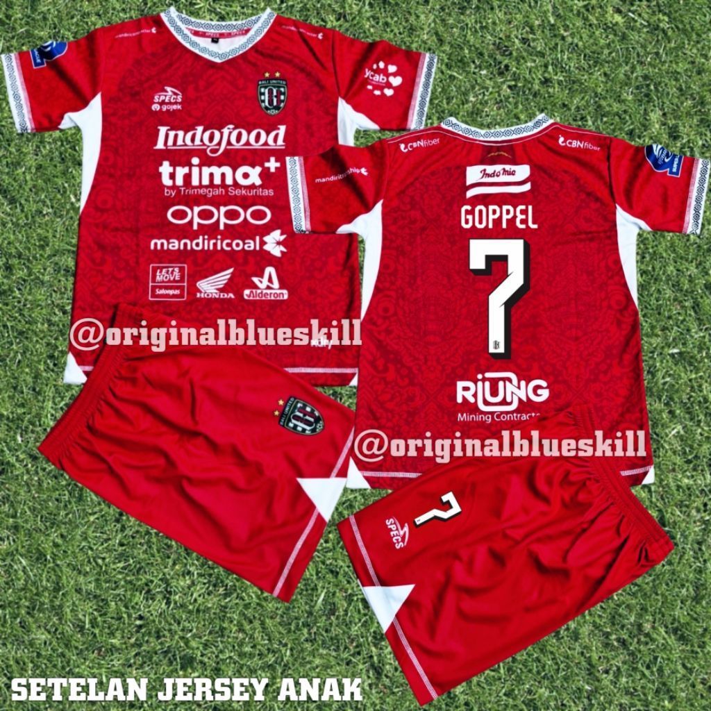 Jersey kids bal1 2025/26 terbaru | setelan jersey anak unisex | jersey bola anak bahan tebal dan lem