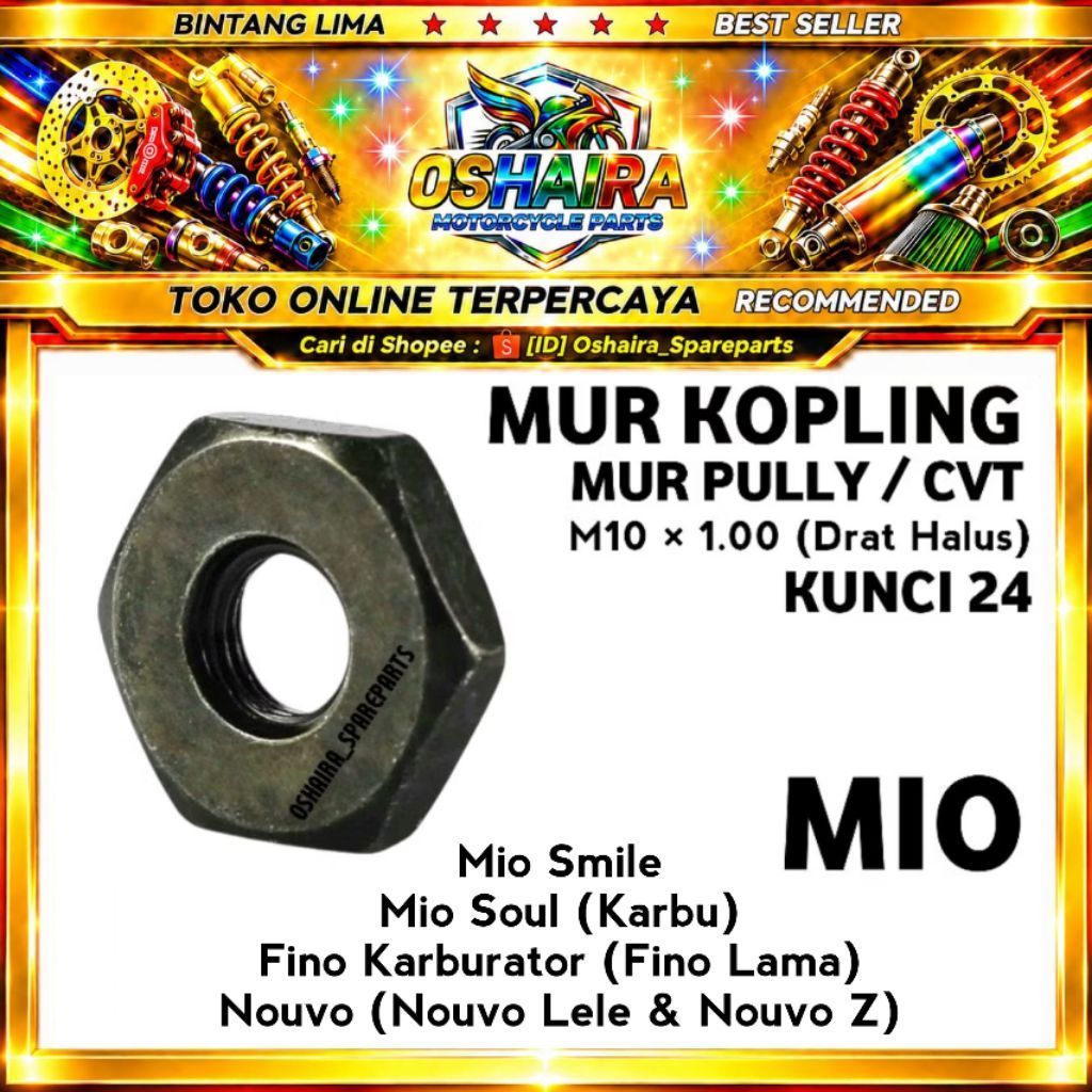 MUR KOPLING MIO / MUR PULLY MIO SPORTY, Mio Smile, Mio Soul (Karbu), Fino Karburator (Fino Lama), No