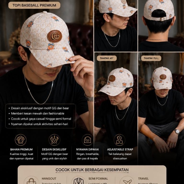 TOPI TEDDY BEAR GG (GUCCI) CAP ORIGINAL SECOND