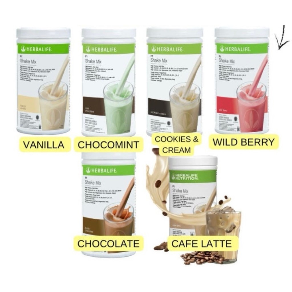 Original Herbalife Shake Mix 550g - Nutrisi Lengkap, Rasa Vanilla & Coklat