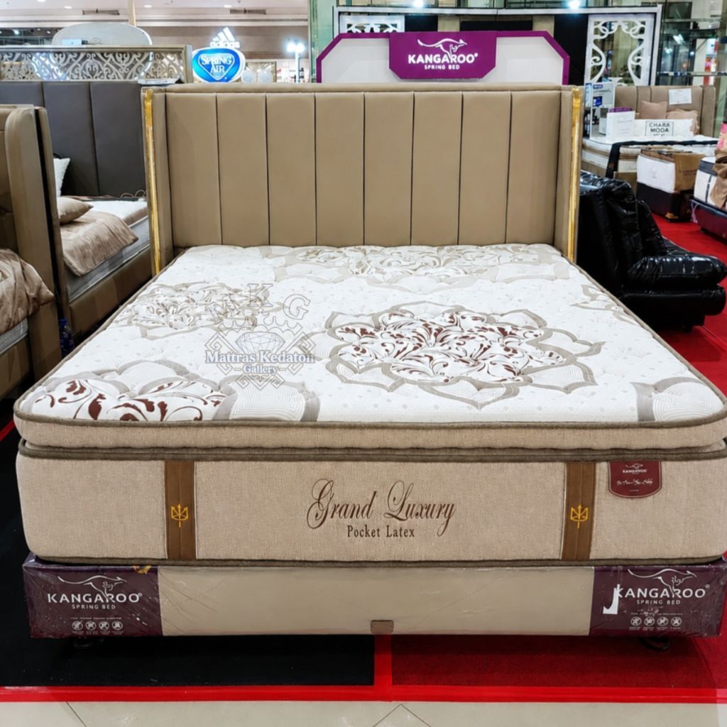 Kangaroo Grand Luxury Pocket Latex 40cm Springbed Natural Latex Lampung