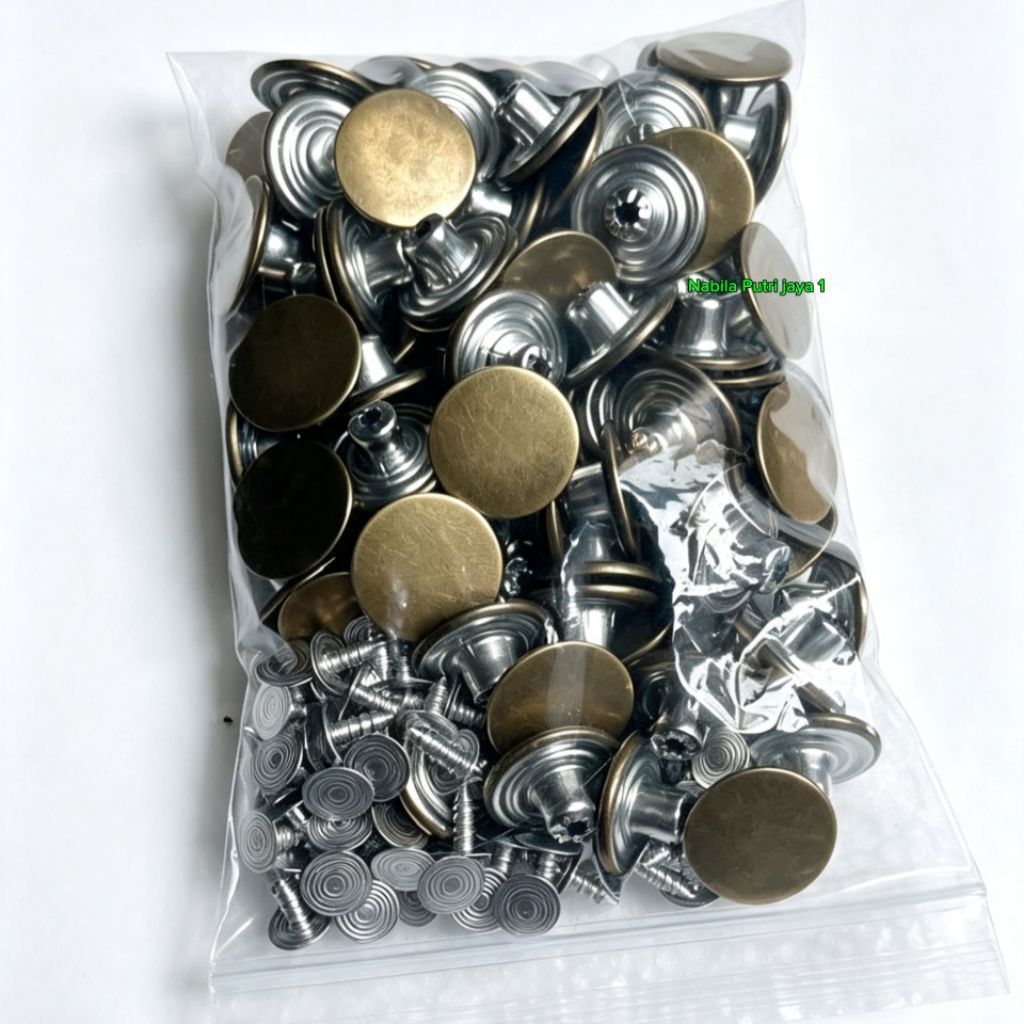 100 pcs kancing jeans warna ATG motif polos