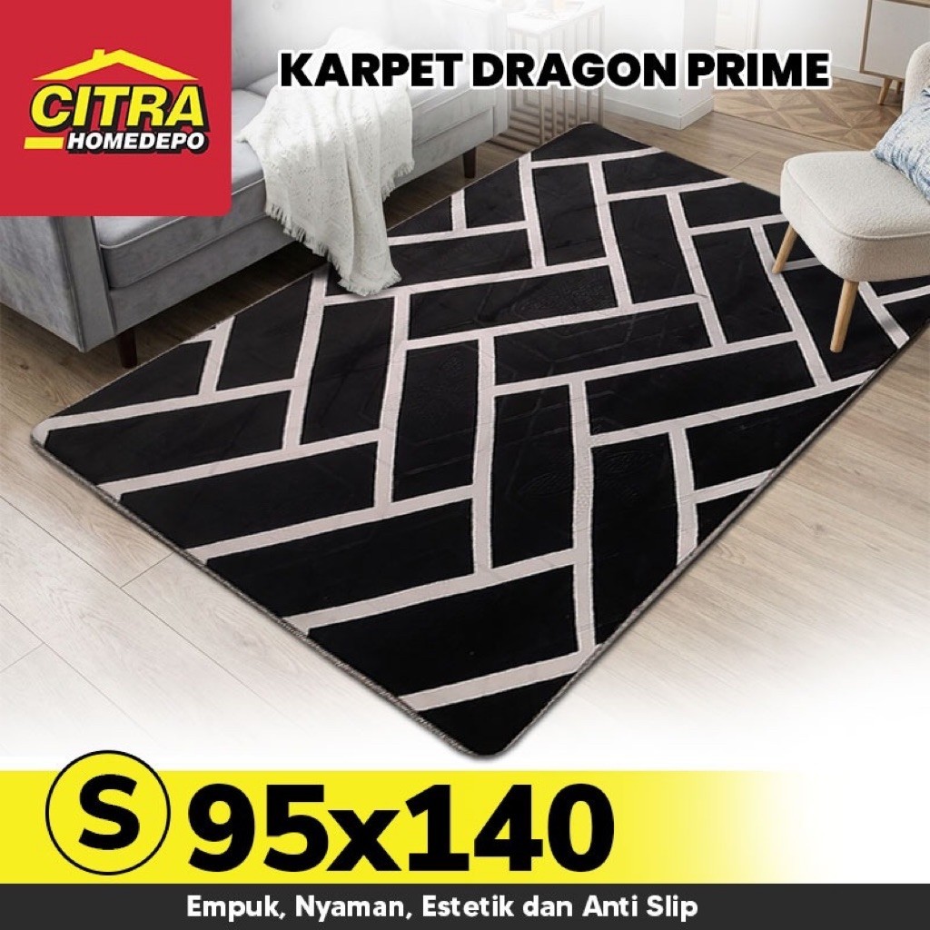 Karpet Busa Malaysia 95x140 Dragon Prime Tebal Empuk Anti Slip Ruang Tamu Kamar