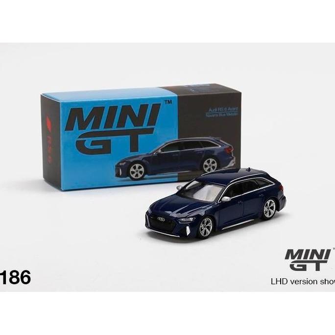MiniGT 186 - Audi RS 6 Avant Navarra Blue Metallic Diecast Mobil