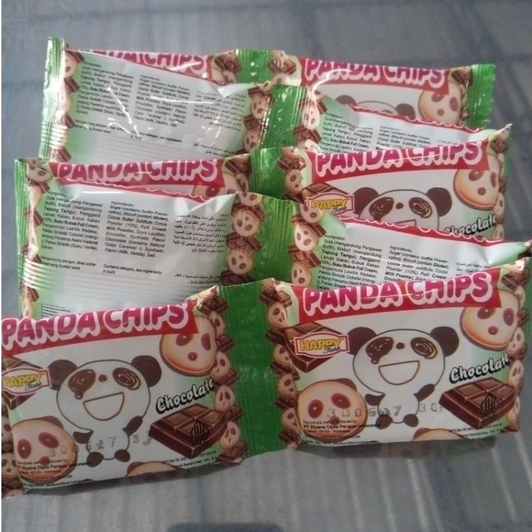 10 Pcs Biskuit Coklat Panda Chips Happy Time