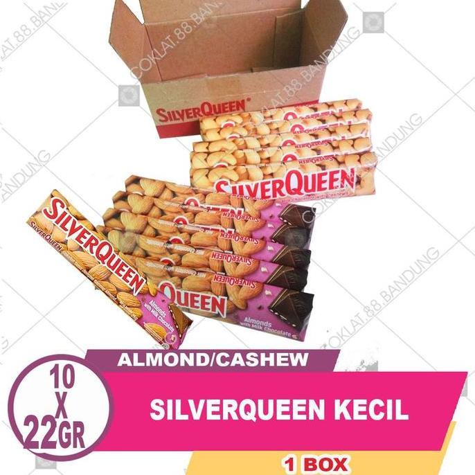 SilverQueen Mini 22gr 1 Box Isi 10 Pcs Coklat Mede Almond Mix Rasa Untuk Hampers Parcel