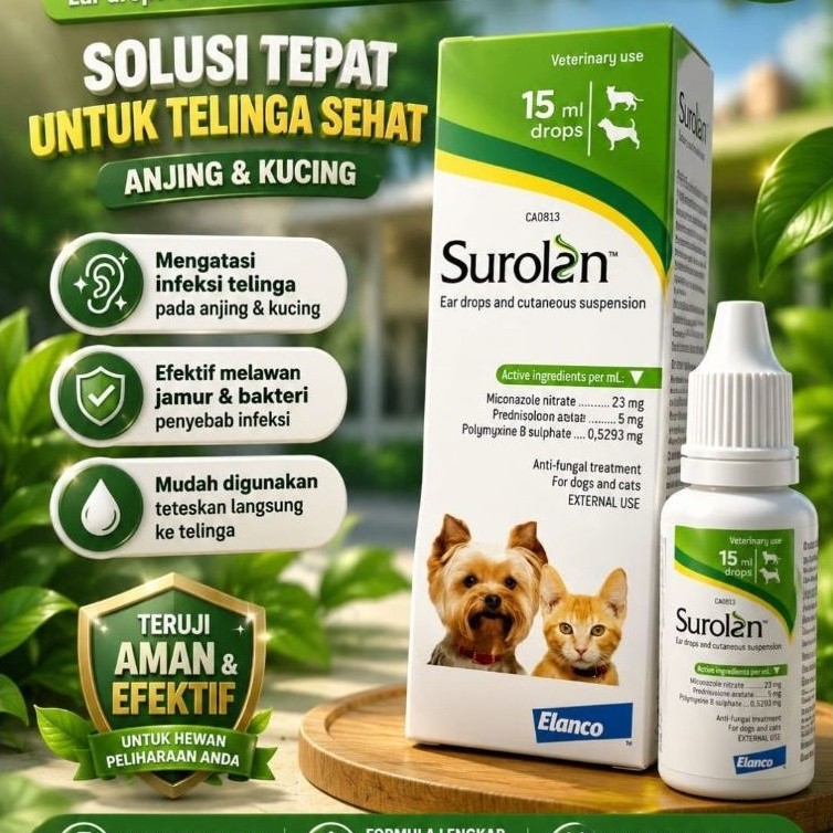 SUROLAN EAR DROP-TETES TELINGA UNTUK ANJING-TETES TELINGA UNTUK KUCING-TETES TELINGA SUROLAN