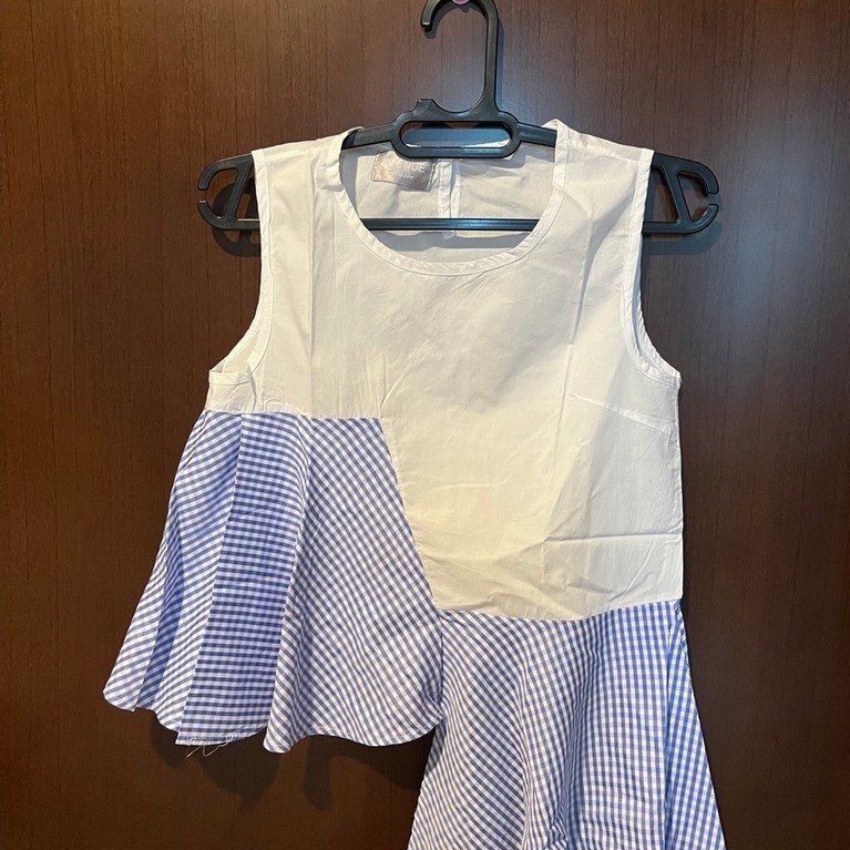 avenue basic blouse blue-white