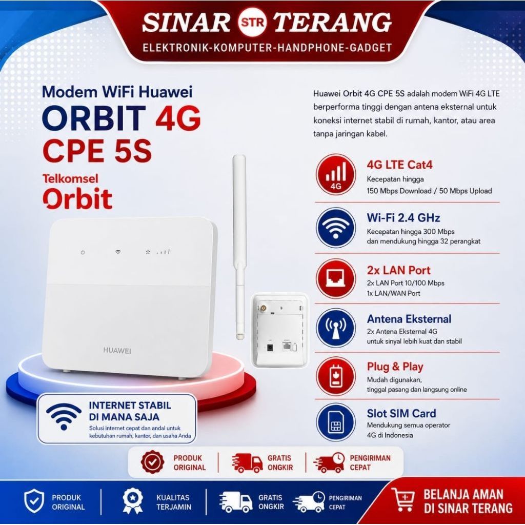 MODEM WIFI HUAWEI ORBIT 4G CPE  5S TELKOMSEL ORBIT
