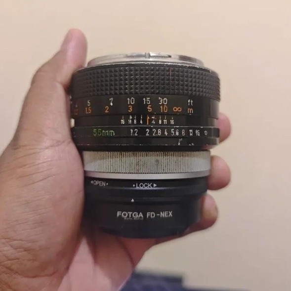 Lensa manual Canon fd for Sony 55mm f1.2