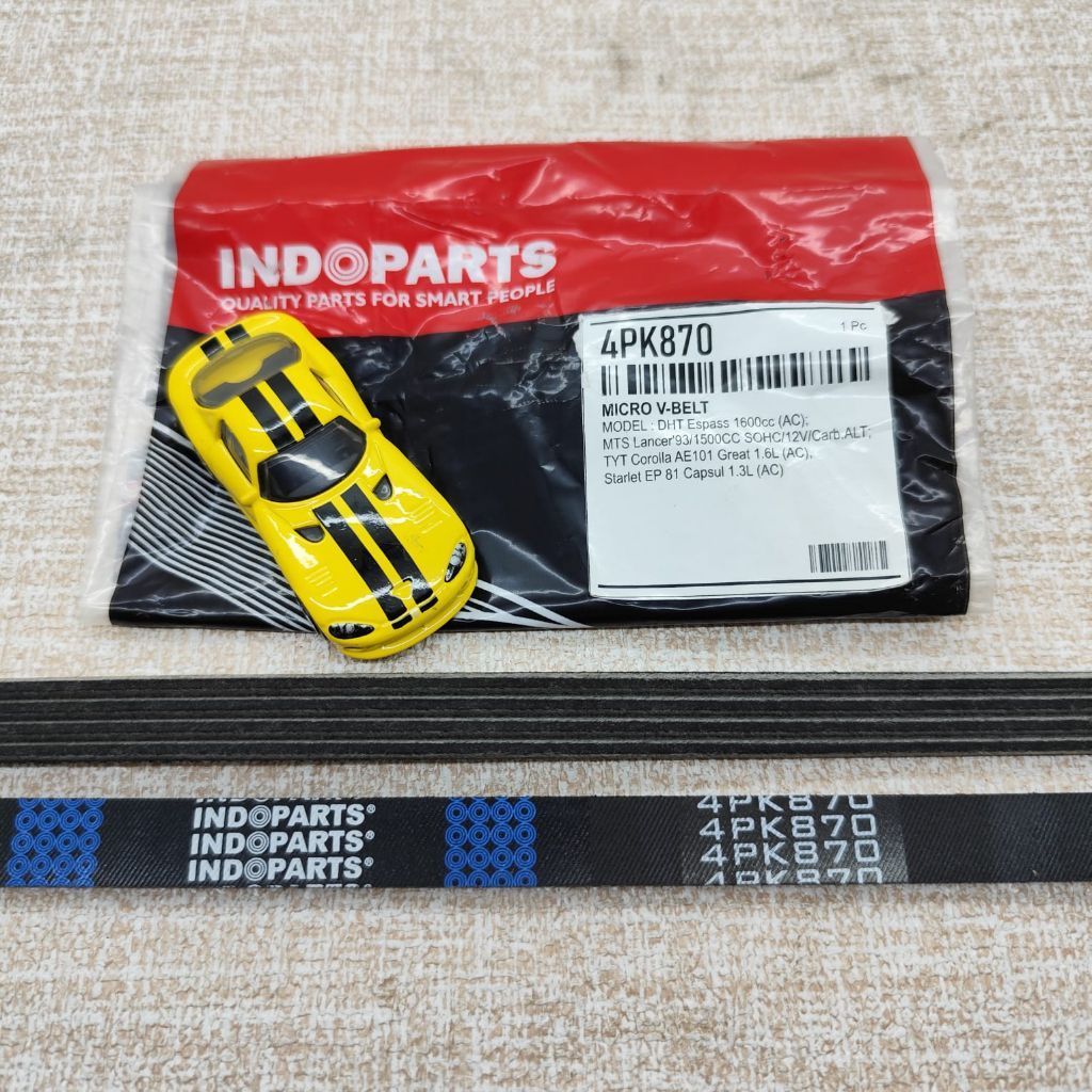 Ribt Van Belt Indoparts , Bando 4PK870 4PK 870 Espass 1600cc AC Lancer 1500cc 1993 SOHC Karburator A