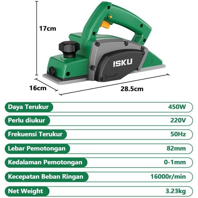 Murah Isku Planer Listrik 450W Mesin Serut Kayu Modern Cocok Untuk Memoles Dan Memotong Kayu Mesin K