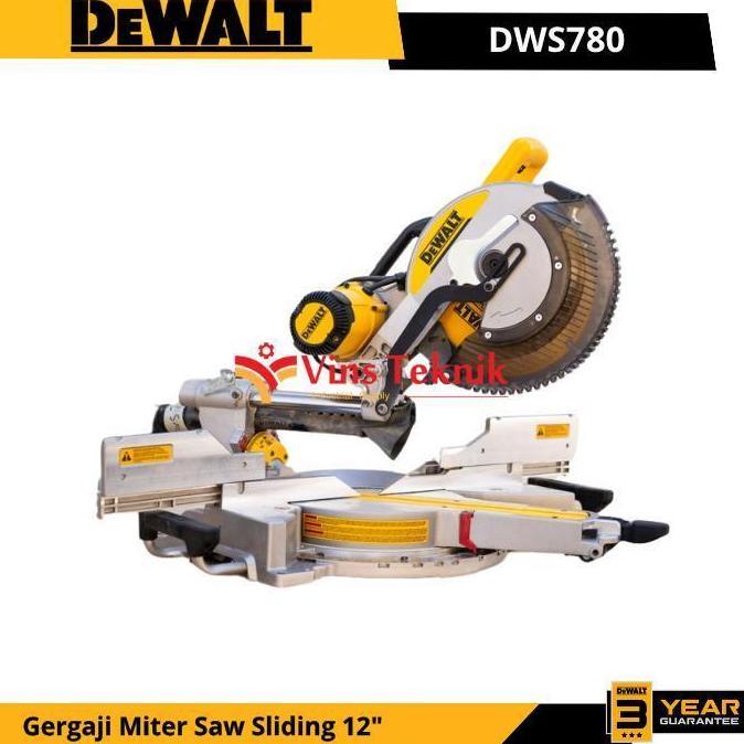 Promo Dewalt Dws780 Mesin Potong Gergaji Kayu Alumunium Mitre Miter Saw 12" Sliding Dws 780