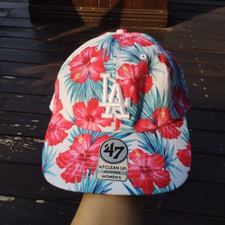 Hat Cap 47Brand MLB LA Doogers Motif Bunga
