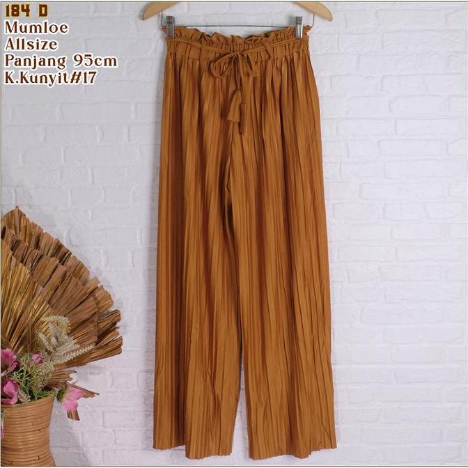 DR114 - CELANA KULOT TALI PLISKET WANITA PREMIUM MODEL LURUS BAHAN MUMLOE - 184D