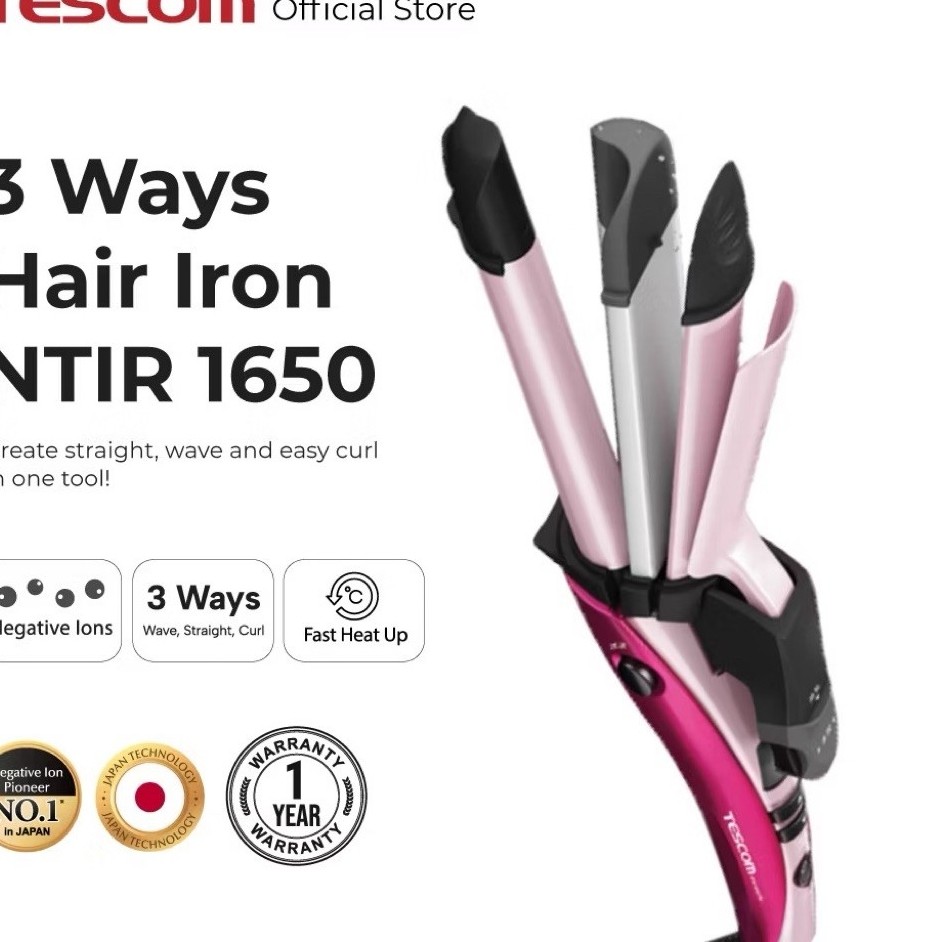 Tescom 3 Ways Hair Iron Catokan NTIR1650
