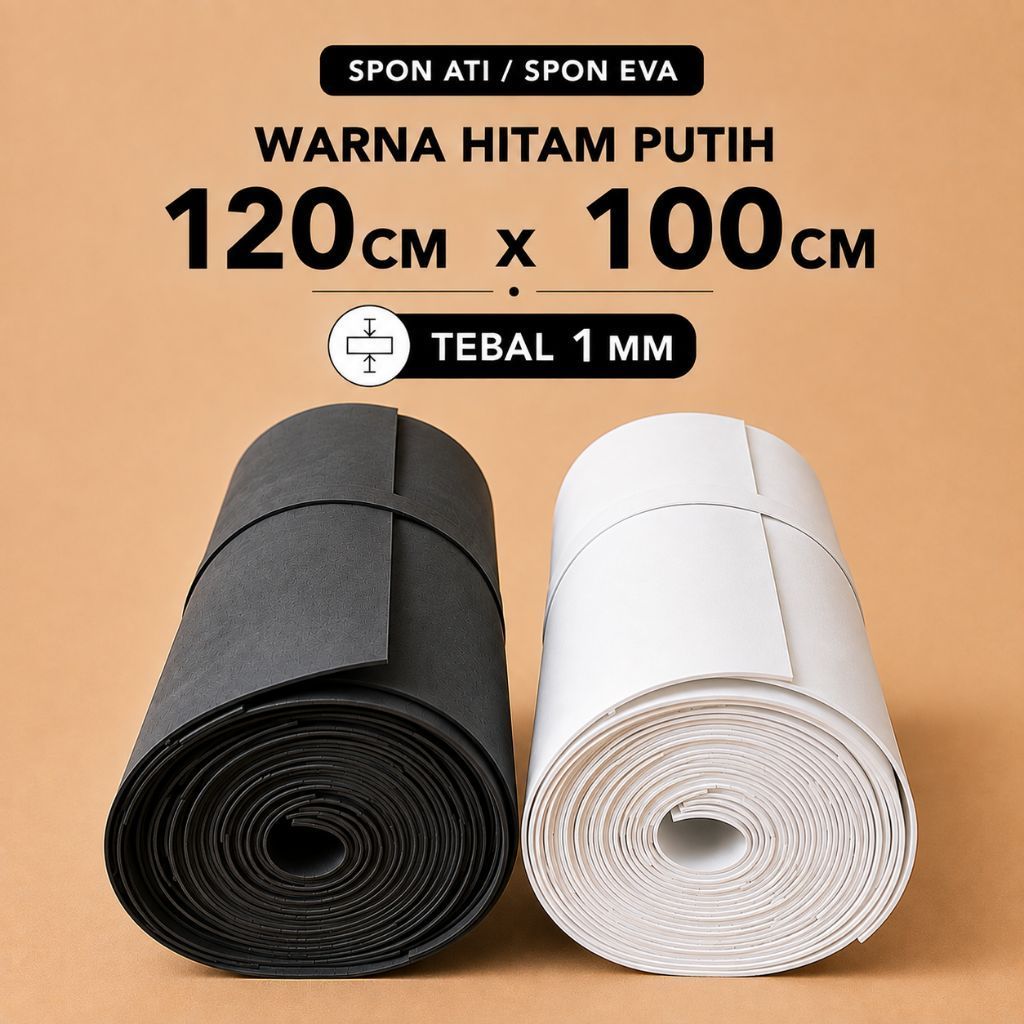 Spon Ati / Spon EVA / Spon Busa Ati Warna Hitam 120cm x 100cm Tebal 1mm