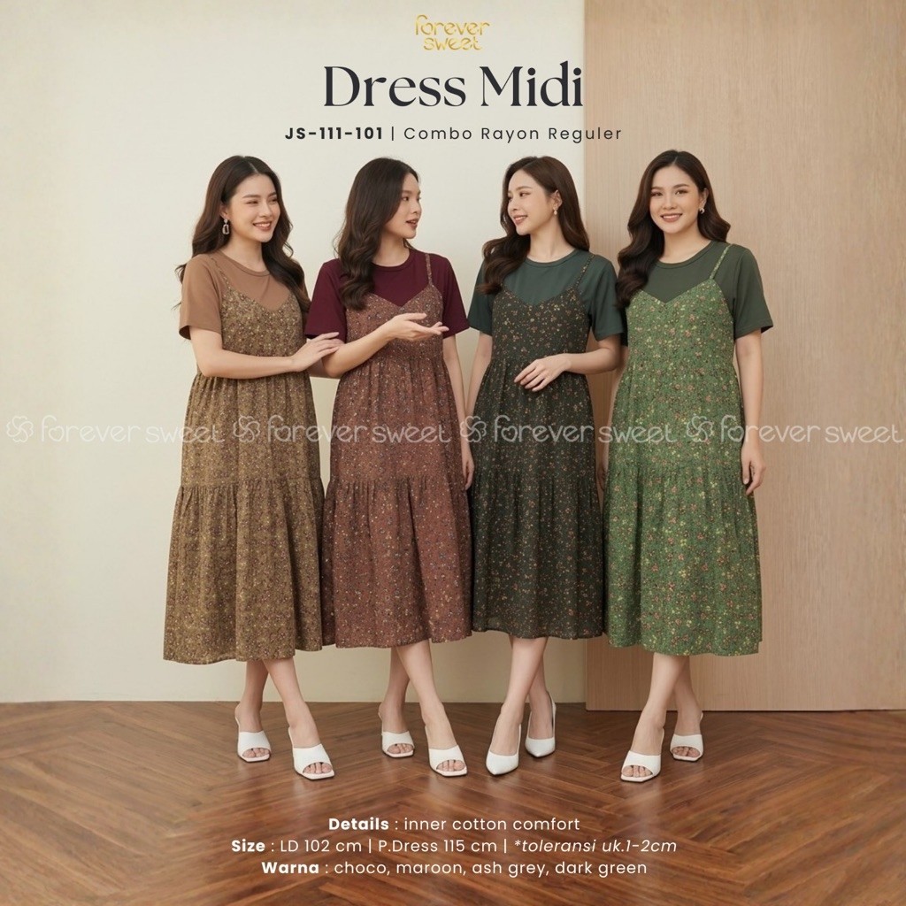 FOREVER SWEET MIDI DRESS REGULER RAYON PREMIUM / FOREVER SWEET
