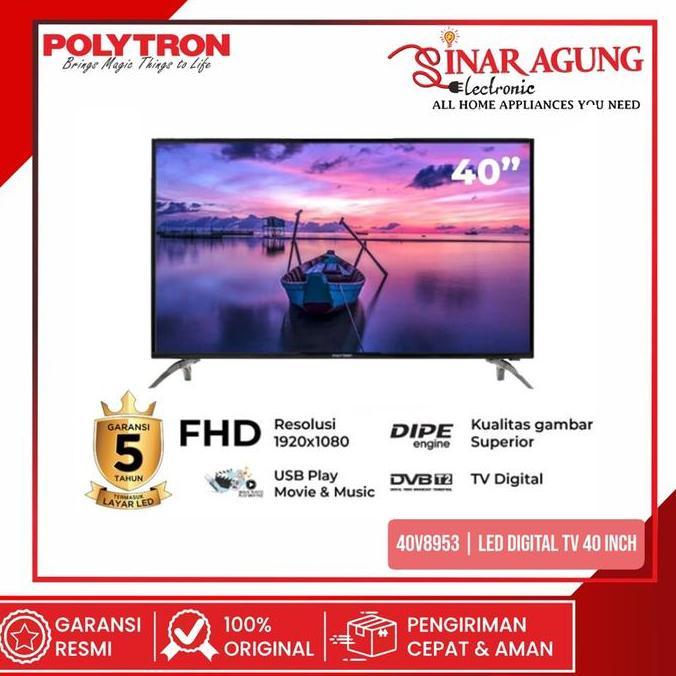 LOGPEF POLYTRON 40V8953 / PLD-40V8953 LED TV DIGITAL 40 INCH - GARANSI RESMI